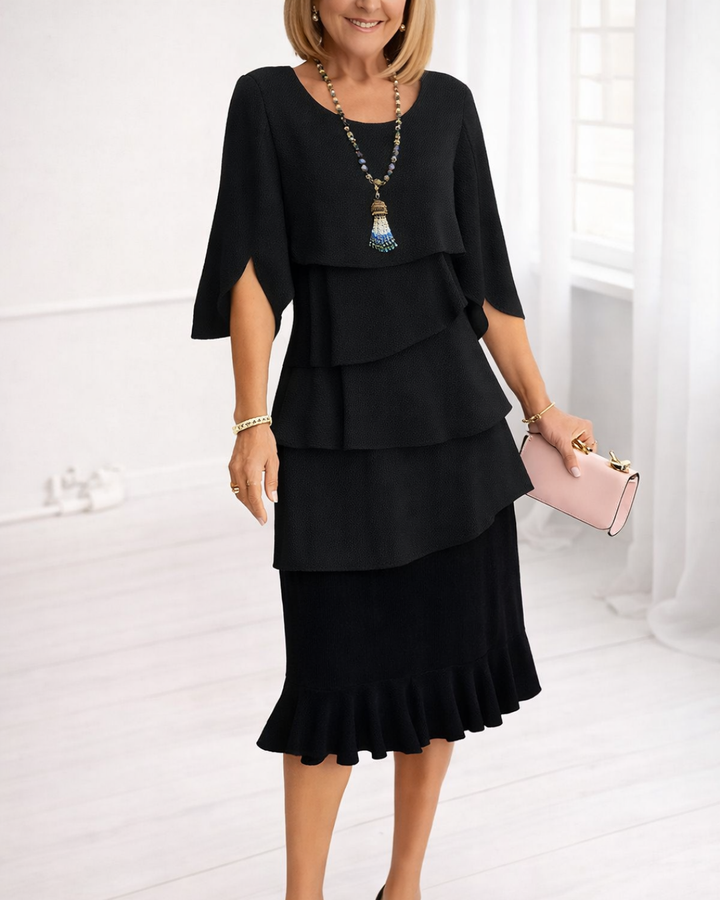 Margaret | Ruffle Midi Dress