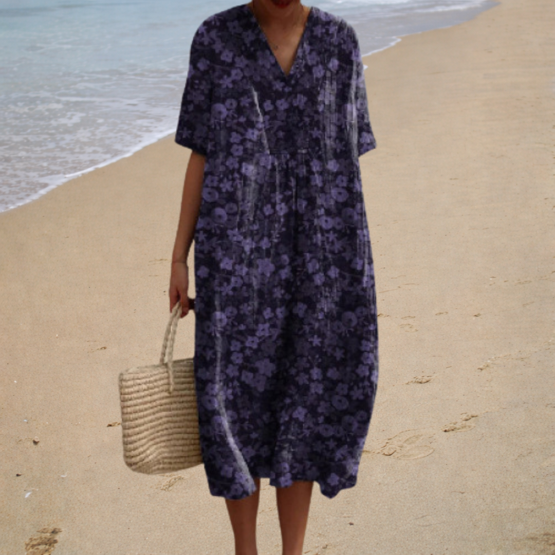 Short Sleeve Printed Summer Dress