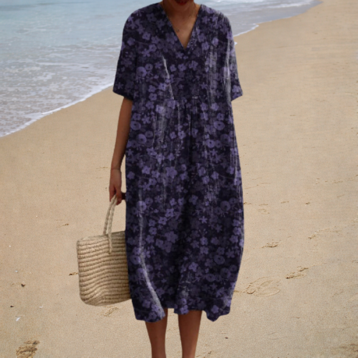Short Sleeve Printed Summer Dress