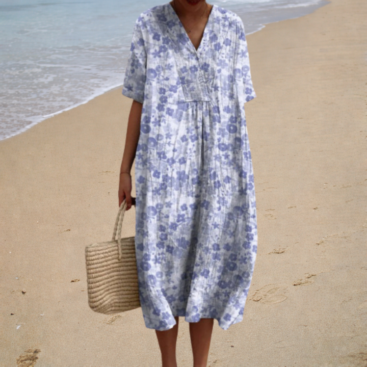 Short Sleeve Printed Summer Dress