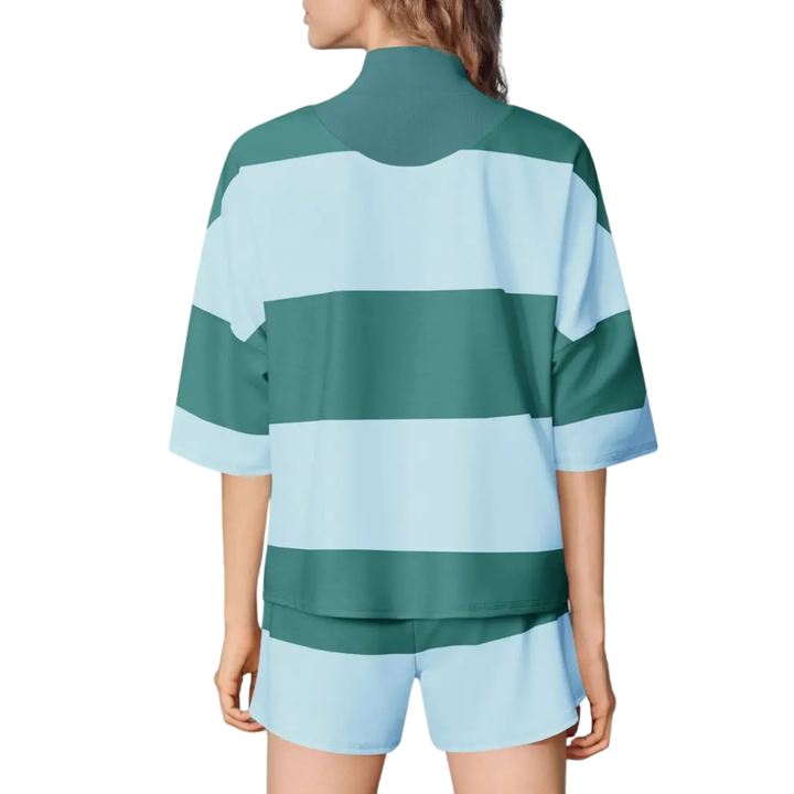 Lena – Striped Zip-Up Lounge Tracksuit Set