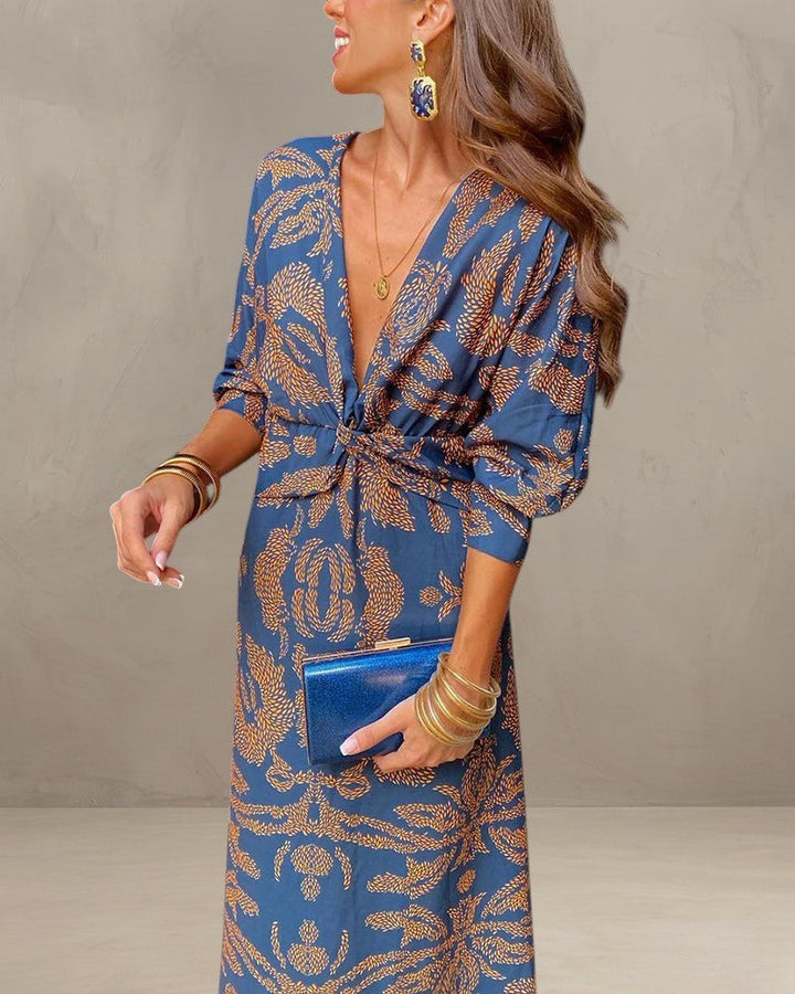 MINA | ELEGANT DRESS WITH LONG SLEEVES AND FLORAL PRINT