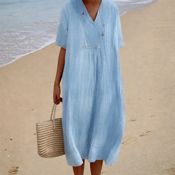 V-Neck Flowy Summer Dress