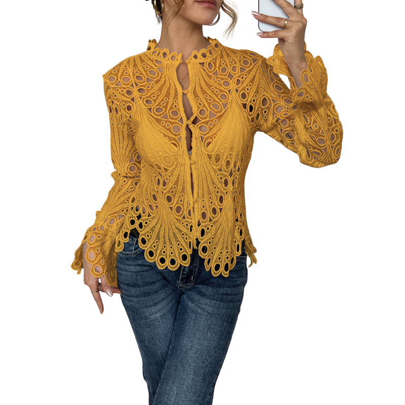 SARAH™ – Modern Hollow Detail Blouse