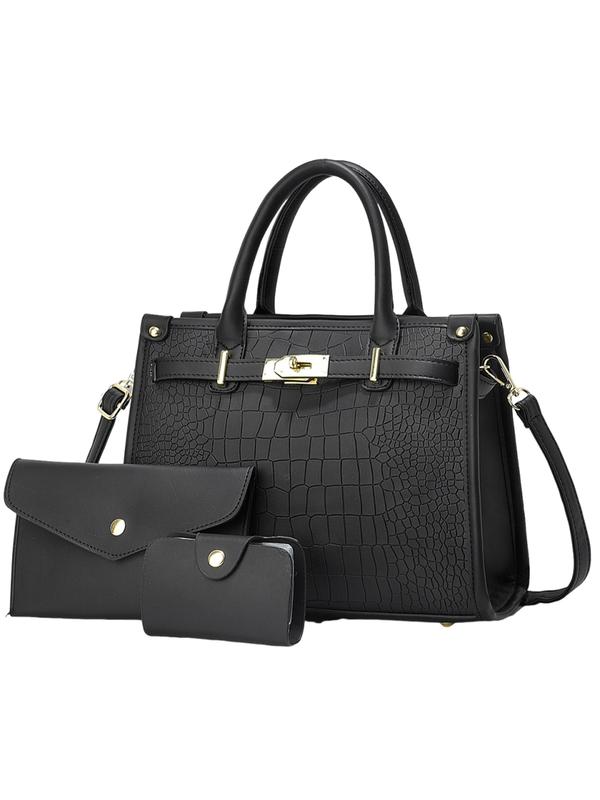 KYLIE™ – Crocodile Embossed Large Capacity Crossbody Handbag Set