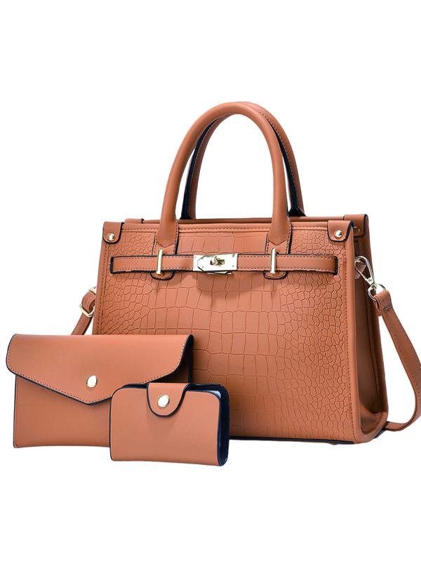 KYLIE™ – Crocodile Embossed Large Capacity Crossbody Handbag Set