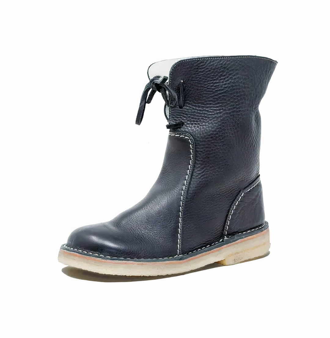 Women's Casual Leather Mid-Calf Boots