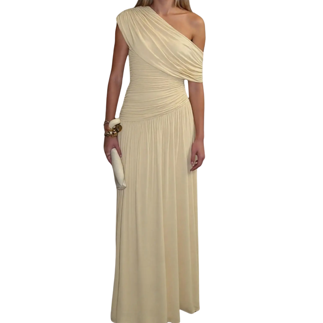 ivy pleated one shoulder dress Ivana Pleated One-Shoulder Dress