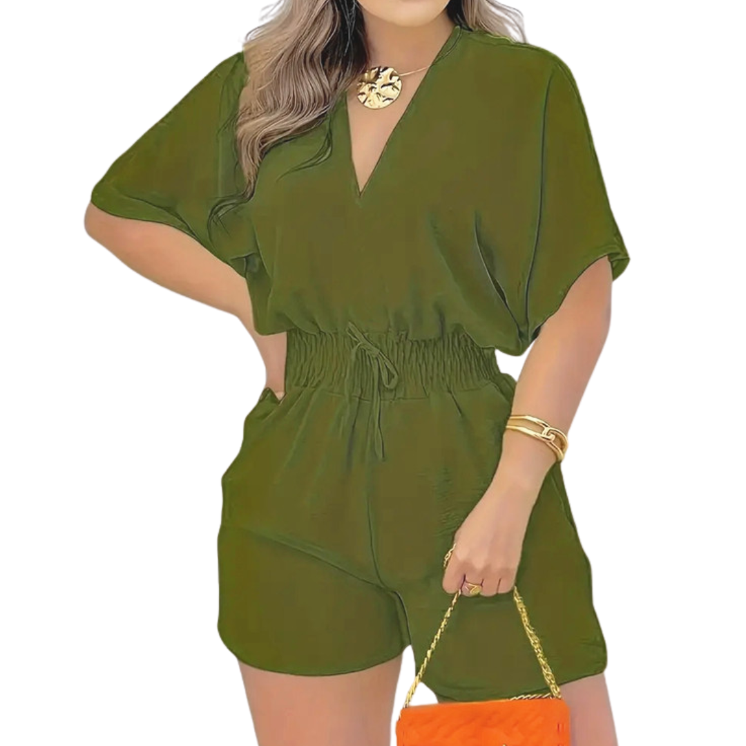 JULY – Casual V-Neck Drawstring Romper