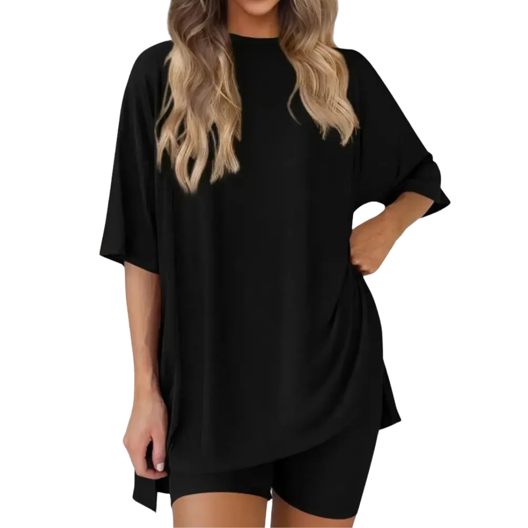 LINA – Soft Solid Lounge Short Set