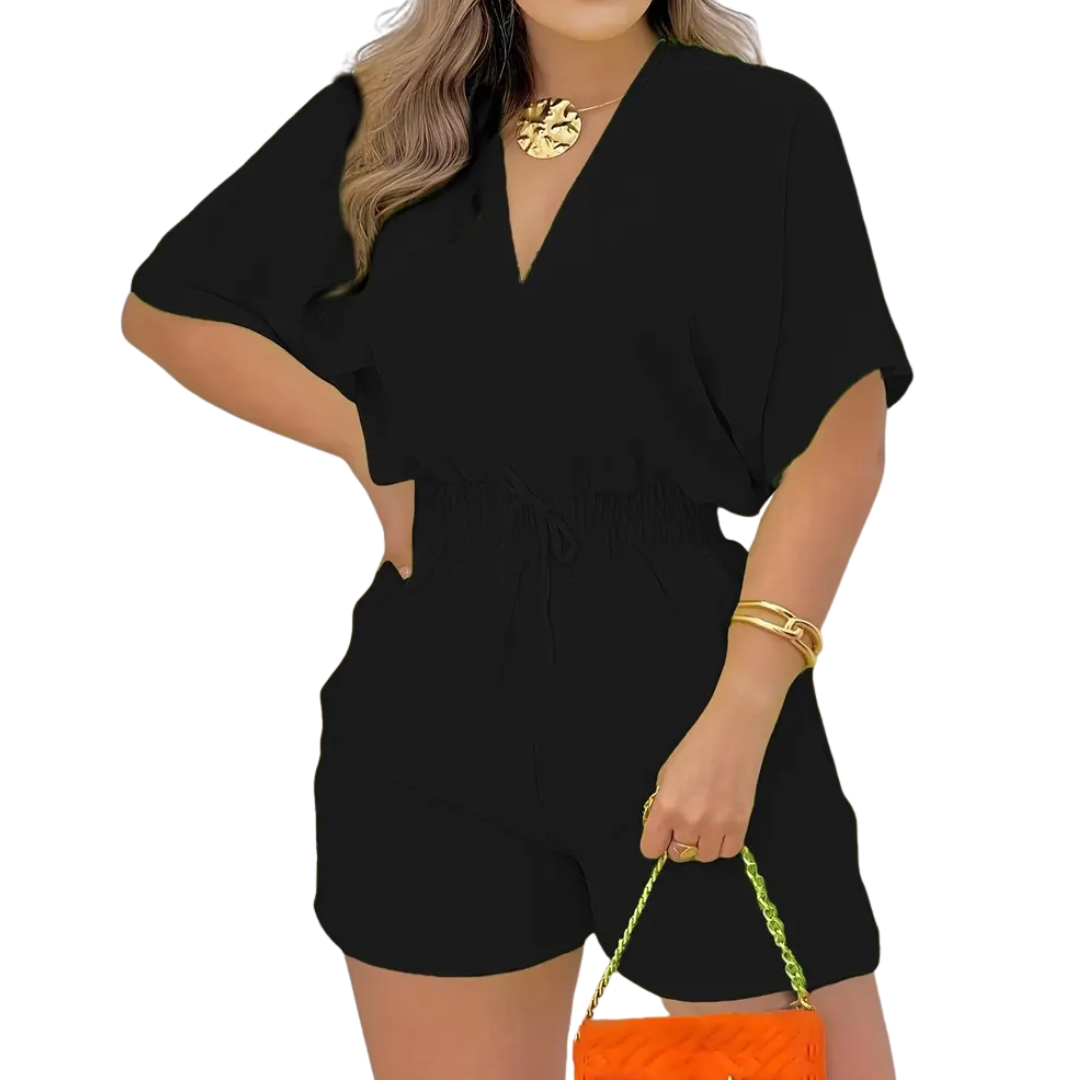 JULY – Casual V-Neck Drawstring Romper