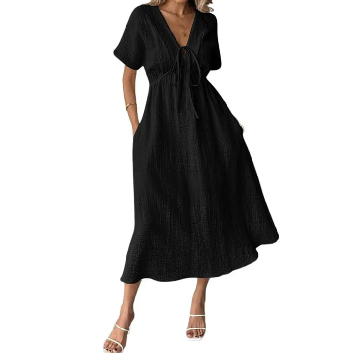ANNE – Relaxed V-Neck Maxi Dress