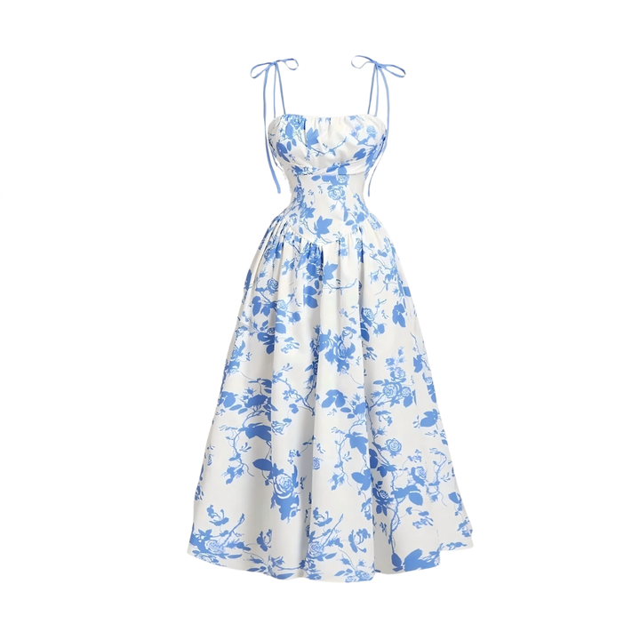 ROSA – French Floral Tie-Shoulder Cami Dress