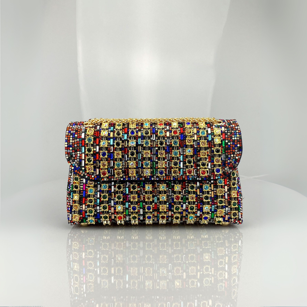 NOVI - Chic Chain Colored Diamond Shoulder Bag