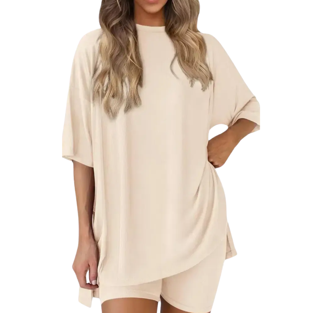 LINA – Soft Solid Lounge Short Set