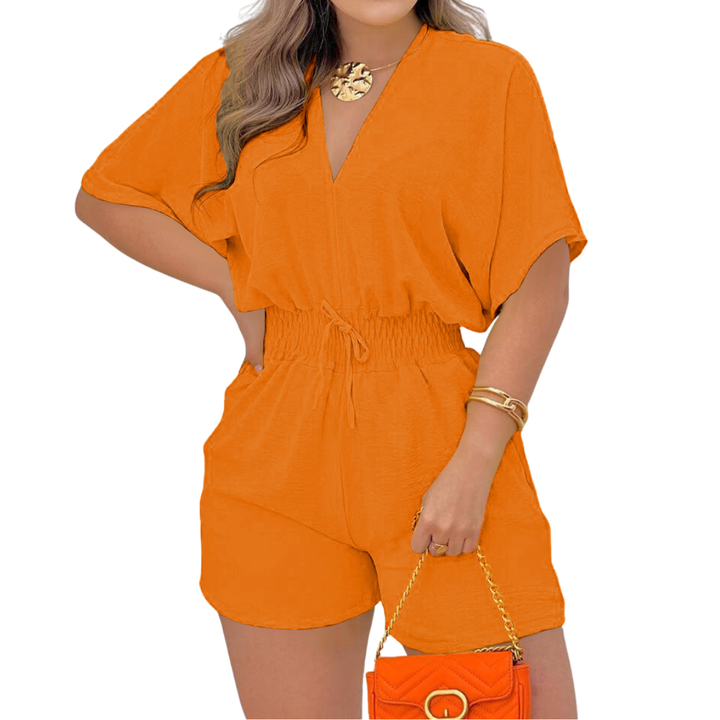 JULY – Casual V-Neck Drawstring Romper