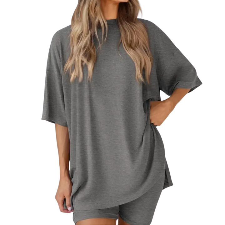 LINA – Soft Solid Lounge Short Set