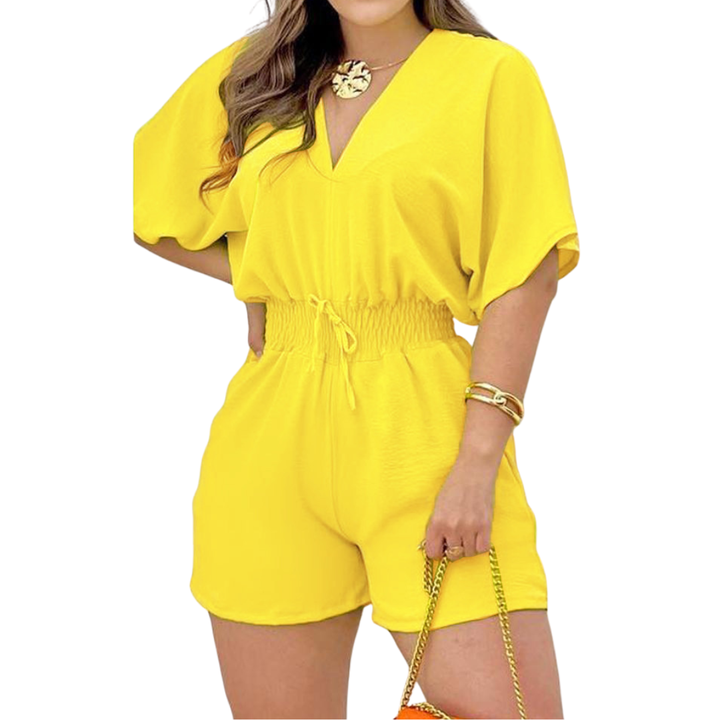 JULY – Casual V-Neck Drawstring Romper