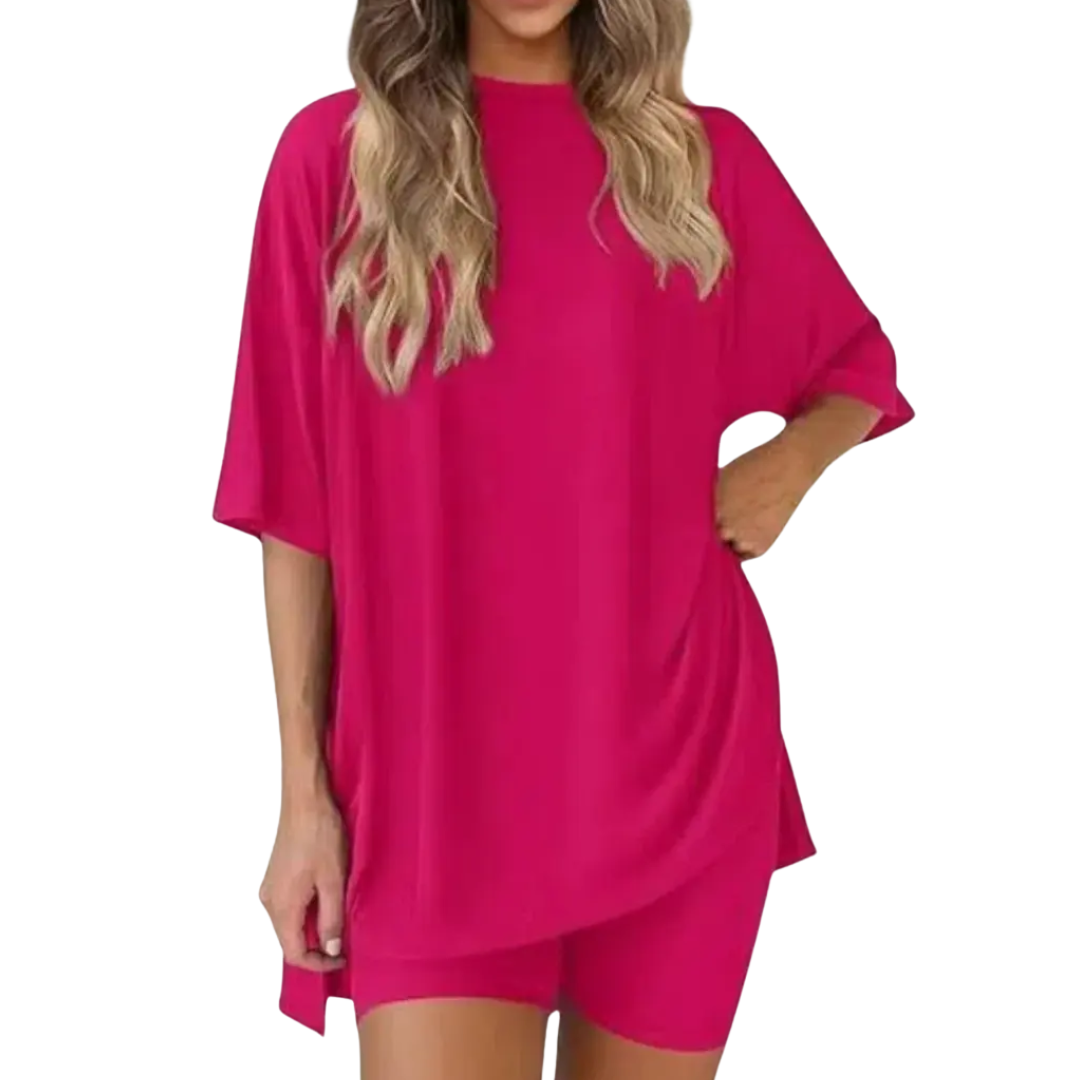 LINA – Soft Solid Lounge Short Set