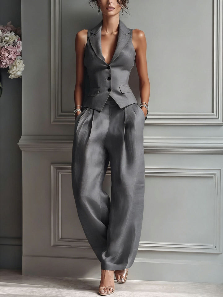 Charlotte | Elegant V-Neck Two-Piece Set