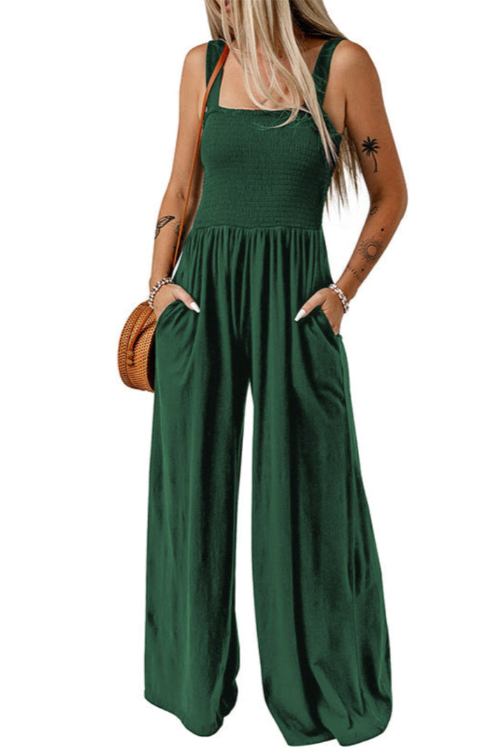 CATHLEEN™ – Lightweight Wide-Leg Square Neck Jumpsuit