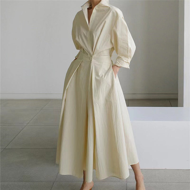 SOFER™ - Elegant Front Wrap Collared Maxi Dress