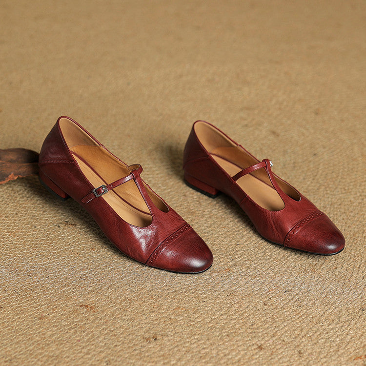 Miska Genuine Leather Flats