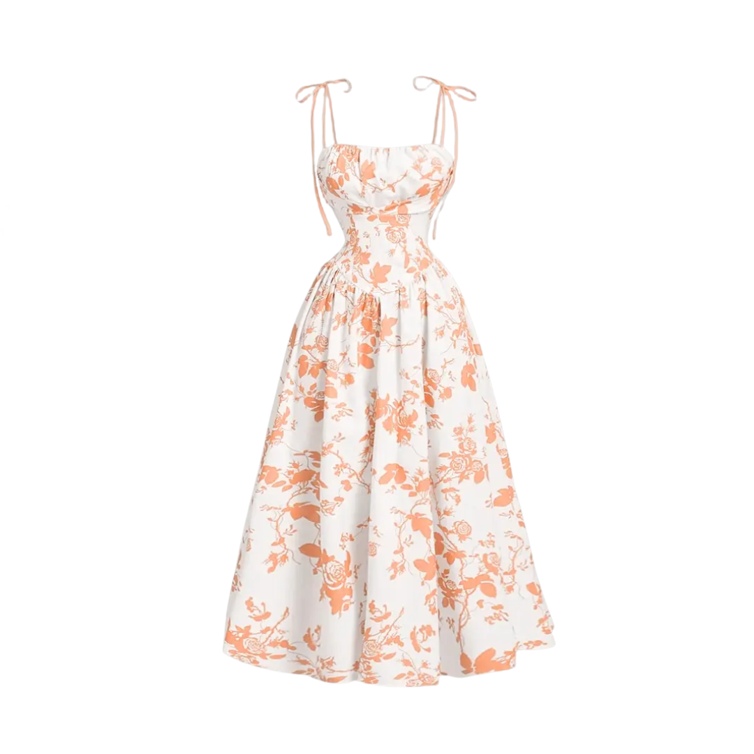ROSA – French Floral Tie-Shoulder Cami Dress
