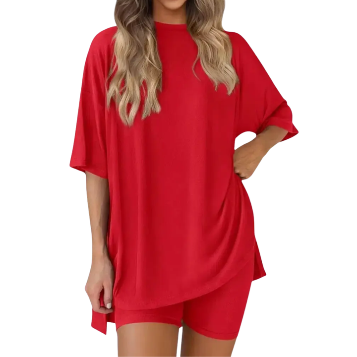LINA – Soft Solid Lounge Short Set