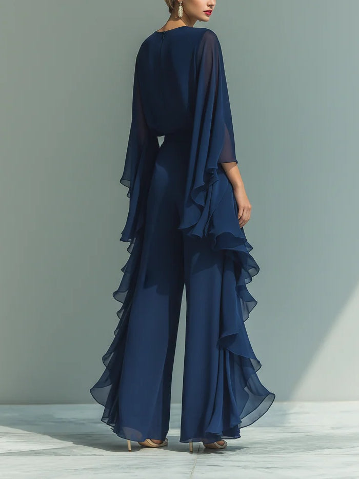 Aurora Set | Elegant Chiffon Two-Piece with Ruffle Detail