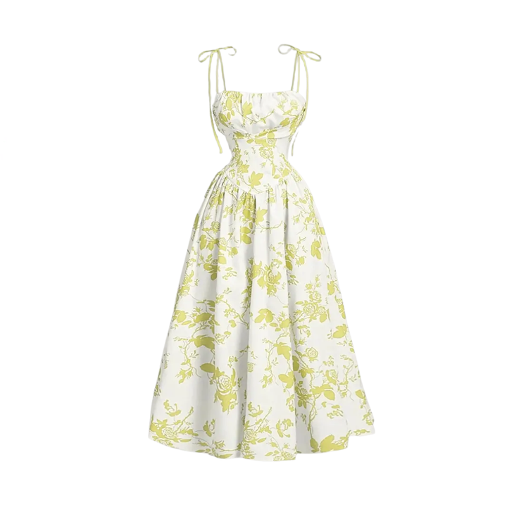ROSA – French Floral Tie-Shoulder Cami Dress