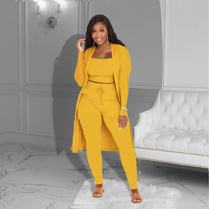 AMARIE™ - Cozy Three Piece Cardigan & Leggings Co-Ord Set