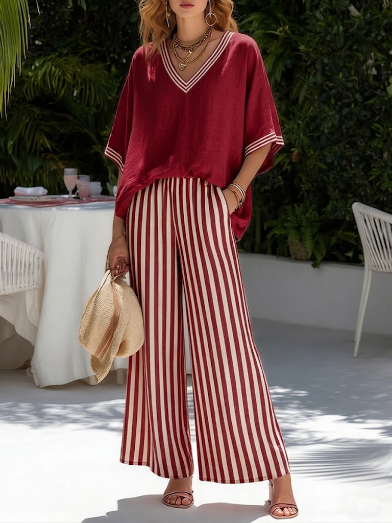 Alur |  Striped Linen Duo Set